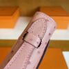 H Factory Bags Kelly Pochette Ostrich Leather 3Q Pink Silver Hardware 22cm Full Handmade