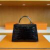 mmexport1744963868120-1024x773-1 H Factory Bags Mini Kelly Shiny Alligator Crocodile Black Silver Hardware 19cm Full Handmade