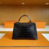 mmexport1744963893701-1024x774-1 H Factory Bags Mini Kelly Matte Alligator Crocodile Black Silver Hardware 19cm Full Handmade