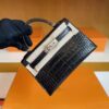 mmexport1744963895114-1024x768-1 H Factory Bags Mini Kelly Matte Alligator Crocodile Black Silver Hardware 19cm Full Handmade
