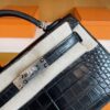 mmexport1744963896623-768x1024-1 H Factory Bags Mini Kelly Matte Alligator Crocodile Black Silver Hardware 19cm Full Handmade