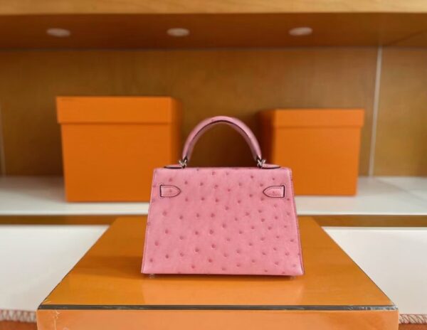 mmexport1744963952064-1024x792-1 H Factory Bags Mini Kelly Ostrich Leather 3Q Pink Silver Hardware 19cm Full Handmade