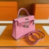 mmexport1744963959396-1024x792-1 H Factory Bags Mini Kelly Ostrich Leather 3Q Pink Silver Hardware 19cm Full Handmade
