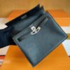 H Factory Bags Kelly Danse Swift Leather Black Silver Hardware 22cm Full Handmade