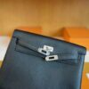 H Factory Bags Kelly Danse Swift Leather Black Silver Hardware 22cm Full Handmade