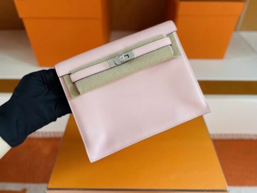 H Factory Bags Kelly Danse Swift Leather Etoupe Grey Silver Hardware 22cm Full Handmade