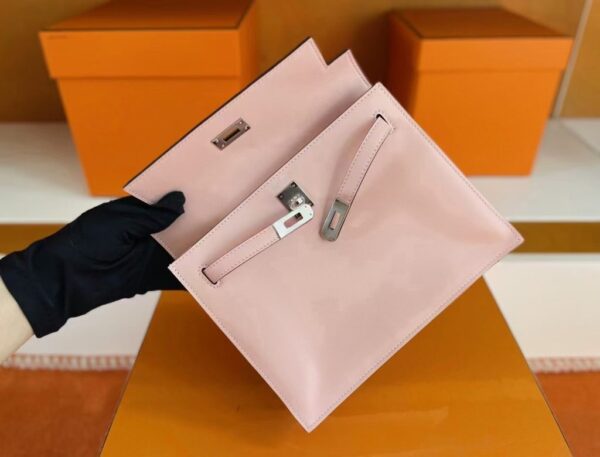 H Factory Bags Kelly Danse Swift Leather Etoupe Grey Silver Hardware 22cm Full Handmade