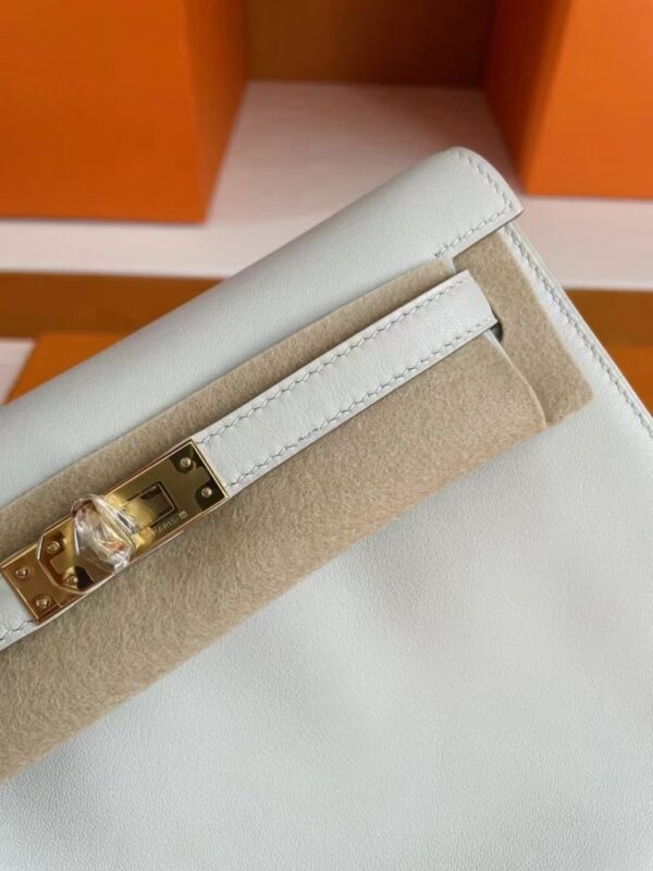 H Factory Bags Kelly Danse Swift Leather Cream White Gold Hardware 22cm Full Handmade