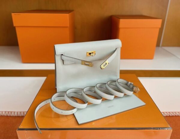 H Factory Bags Kelly Danse Swift Leather Cream White Gold Hardware 22cm Full Handmade