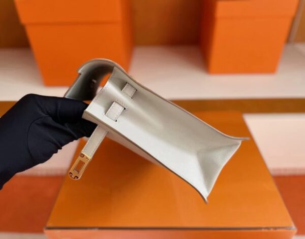 H Factory Bags Kelly Danse Swift Leather Cream White Gold Hardware 22cm Full Handmade