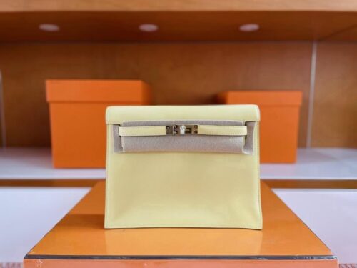 H Factory Bags Kelly Danse Swift Light Yellow Light Gold Hardware 22cm Full Handmade