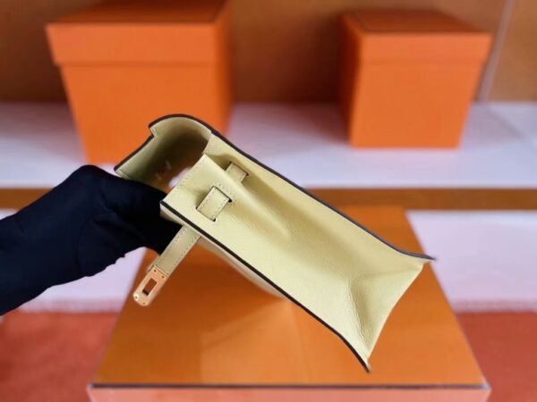 H Factory Bags Kelly Danse Swift Light Yellow Light Gold Hardware 22cm Full Handmade