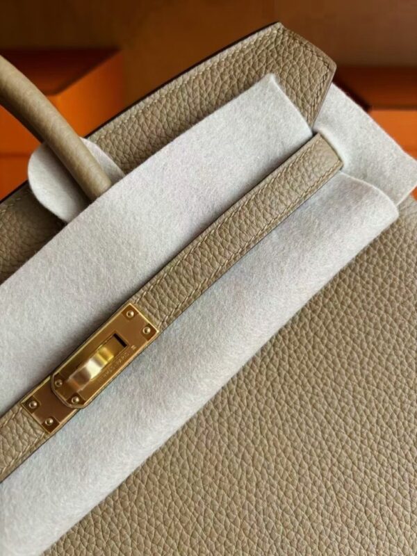 H Factory Bags Birkin Togo Leather Tea Khaki Gold Hardware 25cm Full Handmade