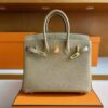 H Factory Bags Birkin Togo Leather Tea Khaki Gold Hardware 25cm Full Handmade
