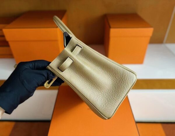 H Factory Bags Birkin Togo Leather Tea Khaki Gold Hardware 25cm Full Handmade