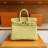 H Factory Bags Birkin Togo Leather Light Yellow Silver Hardware 25cm Full Handmade