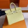 H Factory Bags Birkin Togo Leather Light Yellow Silver Hardware 25cm Full Handmade