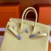 H Factory Bags Birkin Togo Leather Light Yellow Silver Hardware 25cm Full Handmade