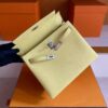 H Factory Bags Kelly Togo Leather Light Yellow Silver Hardware 25cm Full Handmade