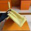 H Factory Bags Kelly Togo Leather Light Yellow Silver Hardware 25cm Full Handmade
