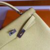 H Factory Bags Kelly Togo Leather Light Yellow Silver Hardware 25cm Full Handmade