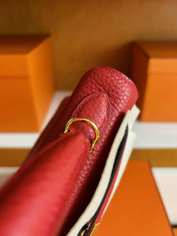 H Factory Bags Kelly Togo Leather Bright Red Gold Hardware 25cm Full Handmade