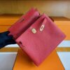 H Factory Bags Kelly Togo Leather Bright Red Gold Hardware 25cm Full Handmade