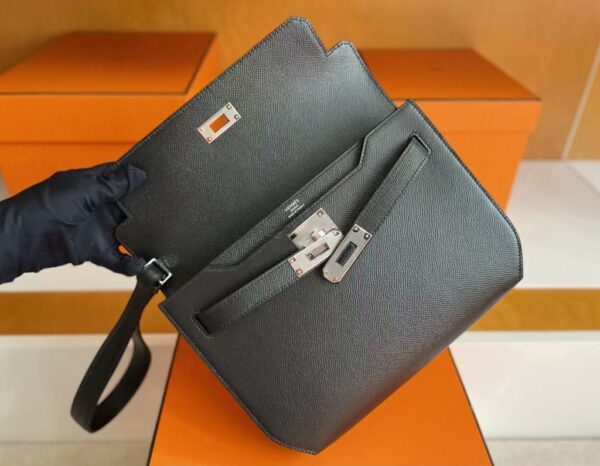 mmexport1745982352998-1024x795-1 H Factory Bags Kelly Depeches Epsom Leather CK89 Black Silver Hardware 25cm Full Handmade