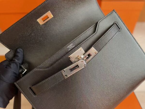 mmexport1745982358254-1024x768-1 H Factory Bags Kelly Depeches Epsom Leather CK89 Black Silver Hardware 25cm Full Handmade