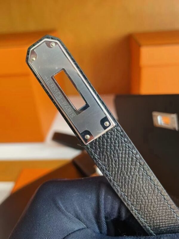 mmexport1745982361626-768x1024-1 H Factory Bags Kelly Depeches Epsom Leather CK89 Black Silver Hardware 25cm Full Handmade