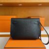 H Factory Bags Kelly Depeches Epsom Leather CK89 Black Gold Hardware 25cm Full Handmade