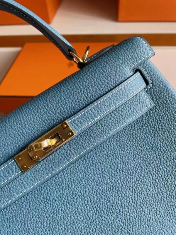 mmexport1745982493052-768x1024-1 H Factory Bags Kelly Togo Leather denim blue Gold Hardware 25cm Full Handmade