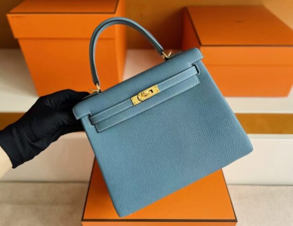 mmexport1745982495908-1024x789-1 H Factory Bags Kelly Togo Leather denim blue Gold Hardware 25cm Full Handmade