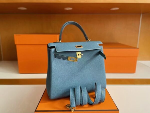 mmexport1745982497279-1024x773-1 H Factory Bags Kelly Togo Leather denim blue Gold Hardware 25cm Full Handmade