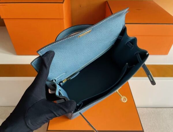 mmexport1745982500159-1024x782-1 H Factory Bags Kelly Togo Leather denim blue Gold Hardware 25cm Full Handmade