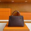H Factory Bags Mini Kelly Epsom Leather ebony color Gold Hardware 19cm Full Handmade