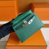 H Factory Bags Mini Kelly Epsom Leather deep green Silver Hardware 19cm Full Handmade