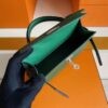 H Factory Bags Mini Kelly Epsom Leather deep green Silver Hardware 19cm Full Handmade