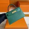 H Factory Bags Mini Kelly Epsom Leather deep green Gold Hardware 19cm Full Handmade
