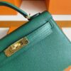 H Factory Bags Mini Kelly Epsom Leather deep green Gold Hardware 19cm Full Handmade