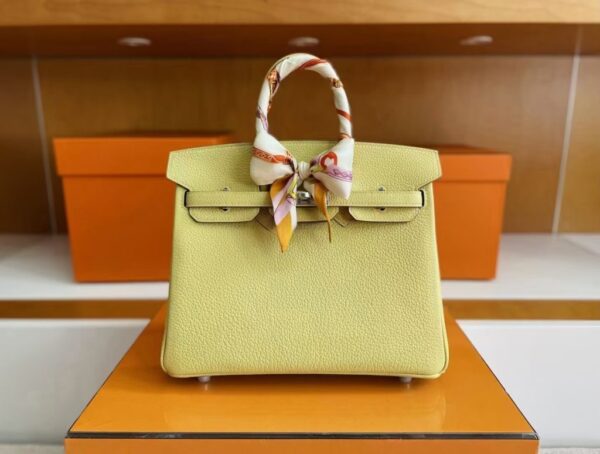 mmexport1746587879898-1024x774-1 H Factory Bags Birkin Togo Leather light yellow Silver Hardware 25cm Full Handmade