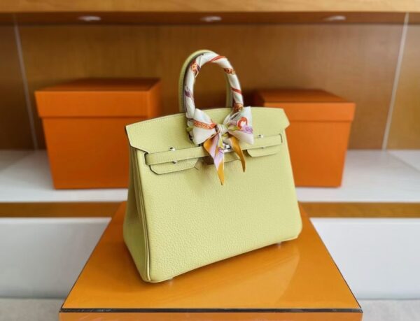 mmexport1746587881270-1024x783-1 H Factory Bags Birkin Togo Leather light yellow Silver Hardware 25cm Full Handmade