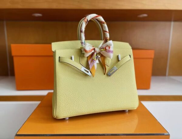 mmexport1746587885035-1024x782-1 H Factory Bags Birkin Togo Leather light yellow Silver Hardware 25cm Full Handmade