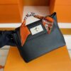 H Factory Bags Mini Kelly 2424 Evercolor Leather Black Silver Hardware 21cm Full Handmade