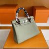 H Factory Bags Kelly Togo Leather sage green Silver Hardware 25cm Full Handmade