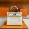 H Factory Bags Kelly Togo Leather Cream White Silver Hardware 25cm Full Handmade
