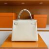 H Factory Bags Kelly Togo Leather Cream White Silver Hardware 25cm Full Handmade