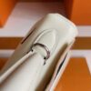 H Factory Bags Kelly Togo Leather Cream White Silver Hardware 25cm Full Handmade