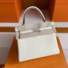 H Factory Bags Kelly Togo Leather Cream White Silver Hardware 25cm Full Handmade