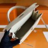 H Factory Bags Kelly Epsom Leather Cream White Silver Hardware 25cm Full Handmade